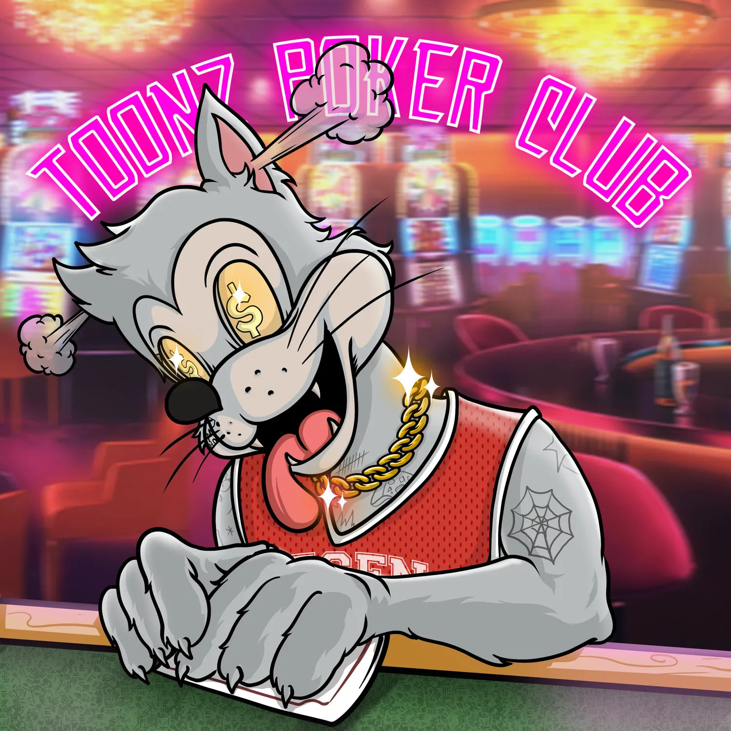Toonz Poker Club, hand-drawn mascot illustration