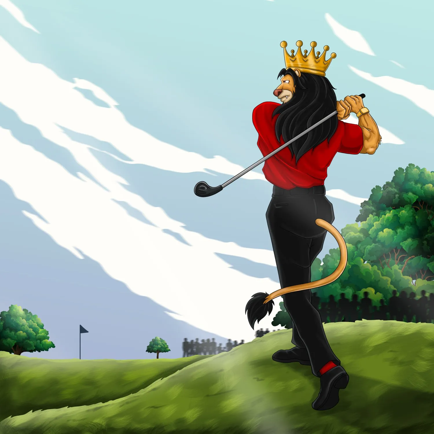 The Royal Swing, hand-drawn character illustration