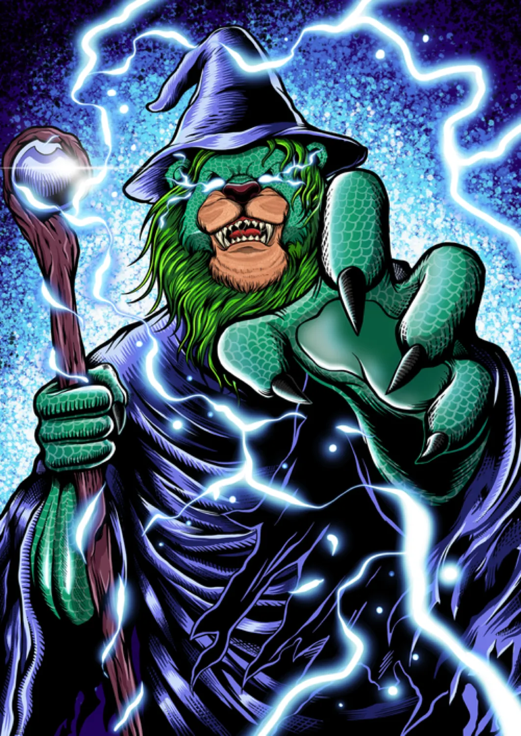 Storm Conjurer, hand-drawn character illustration