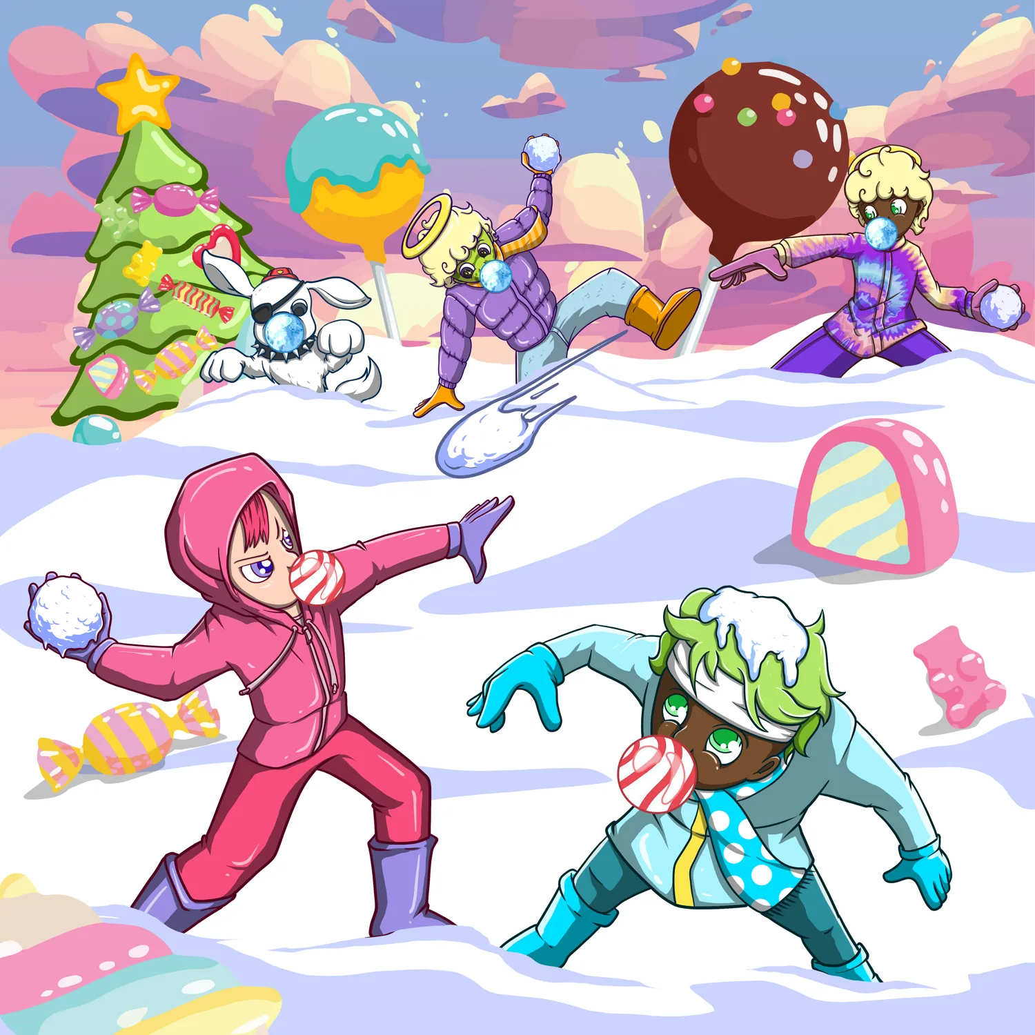 Sugar Rush, hand-drawn concept scene illustration