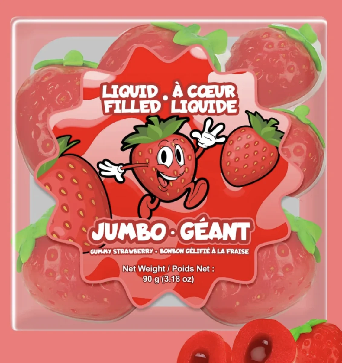 Jumbo Gummy Strawberry candy package design