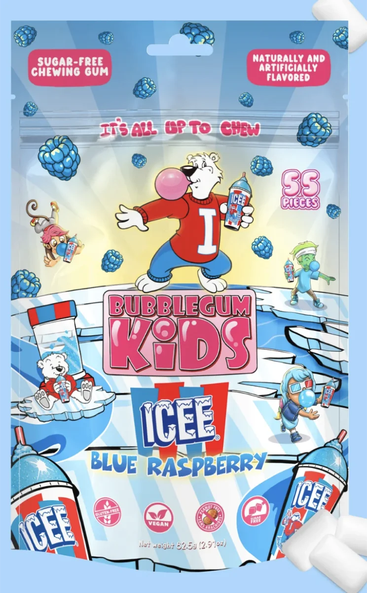 ICEE Blue Raspberry bubble gum package design
