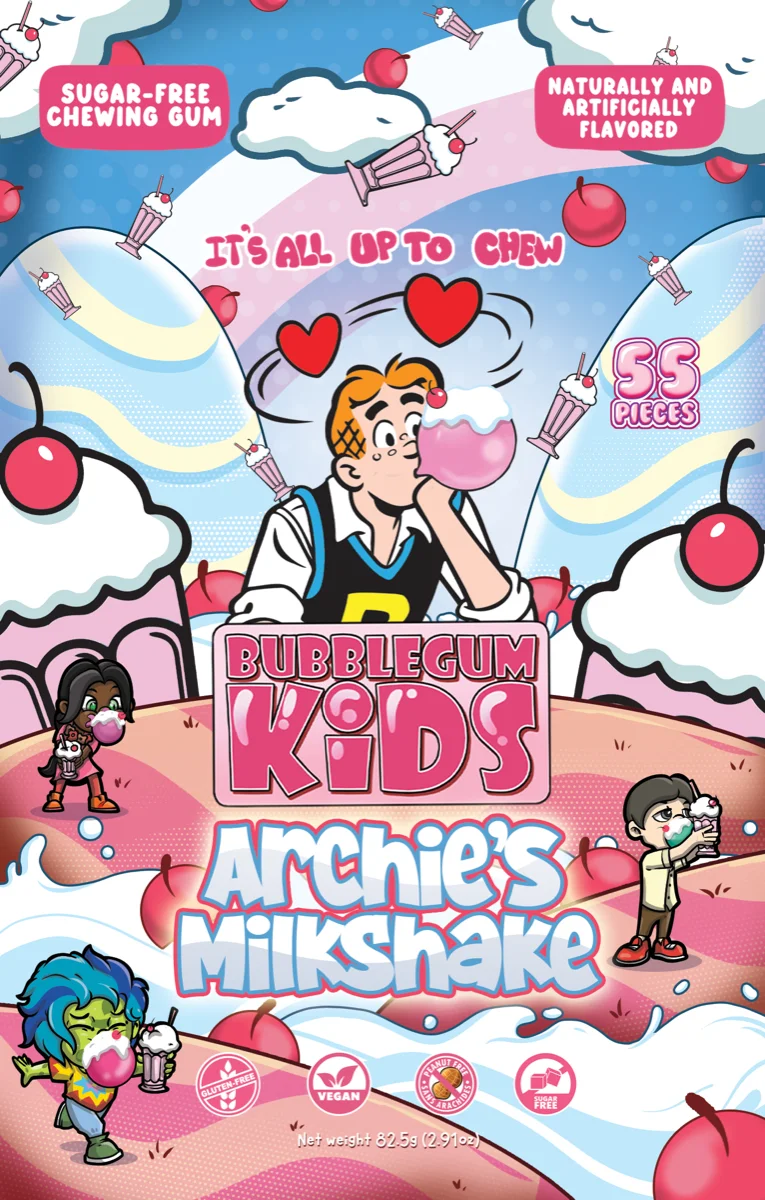 Archie's Milkshake bubble gum package design