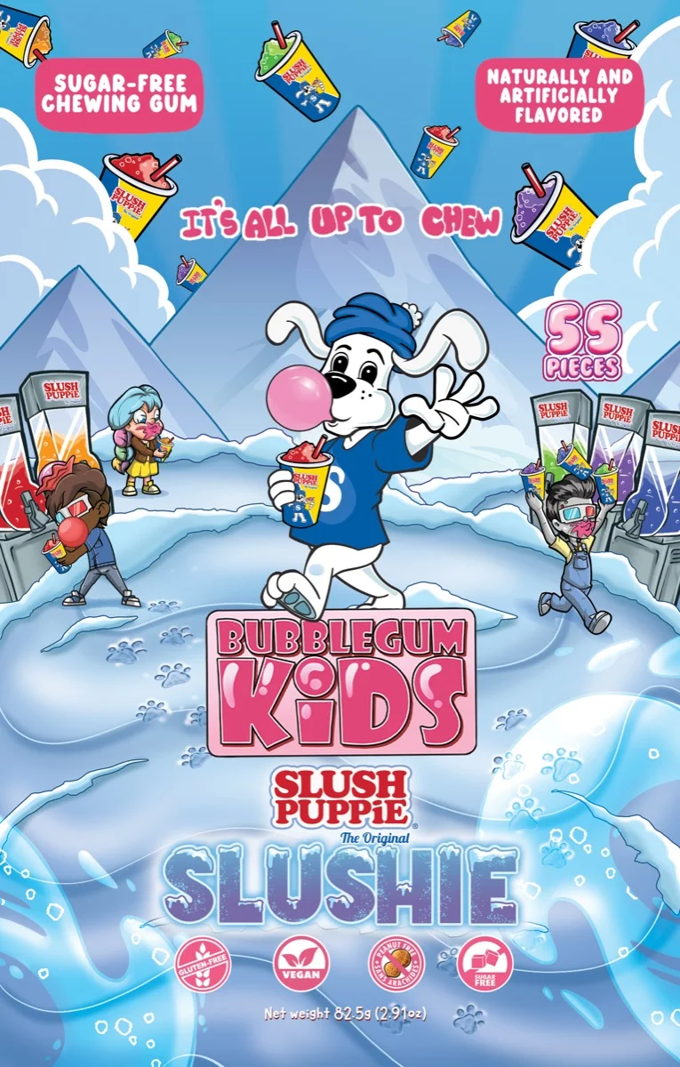 Slush Puppie Slushie bubble gum package design